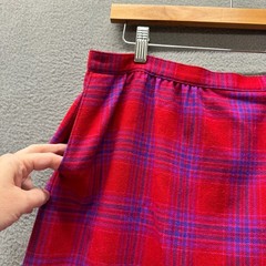Vintage Pendleton Skirt Womens 18 (33×27) Plaid Red Vintage Wool Set With Scarf