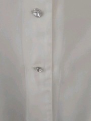 Silk Like Sz 8 Avant Garde Crystal Button Cocktail Party Cuffed Blouse-Canada