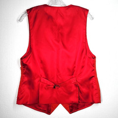 Vtg Cedars Suede Fringed Vest Womens M Red Leather Pockets Western Cowgirl USA