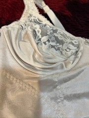 Vintage Adonna Nude Beige Lace Brocade Bodysuit Shaper Girdle 36B
