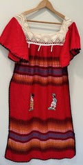 Gorgeous Vintage Embroidered South American Dress, Boho Wool, Large – XL