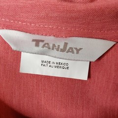 Tan Jay Vintage women’s size L shirt salmon color collared full zip long sleeves