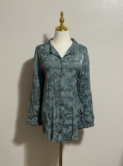 Vintage CP Shades Sausalito Floral Rayon Button Up Shirt Long Sleeve Size L