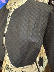 Vtg Bonwit Teller Black Cropped Cocoon Bolero Jacket 3/4 Sleeve Cotton Lined Mod