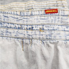 Vintage 80s Jordache Shorts Womens 13/14 Blue Acid Wash Double Buckle High Rise