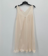 Vintage Carriage Court Nightgown Womens L Pink Babydoll Floral Lace Trim Ruffle