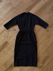Vintage 1950s Audrey Hepburn Style Black Pencil Dress Wiggle Dress Day to Night