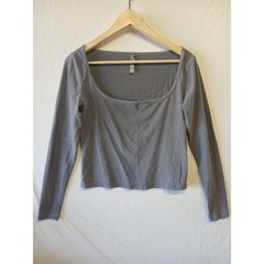 Skims large vintage scoop neck cropped long sleeve large soft jersey