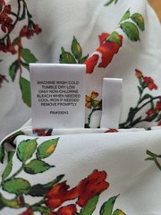 New York and Company White Rose Floral Sleeveless Tie Neck Blouse Top S 4