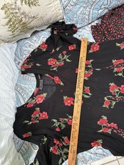 Vintage 90s Starina Black Floral Crinkle Rayon Maxi Dress L Whimsigoth Prairie