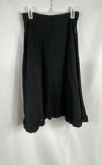 Vintage 90s Moschino Women’s Black Pleated Ruffle Hem Side Zip Skirt Sz 4