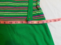 VTG 60s 70’s DRESS MINI JUMPER STRIPED KNIT POLY GREEN XS/S MOD GOGO GROOVY