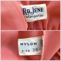 1950s/60s Ro Jene Lingerie Pink Sheer Nylon Negligee Boudoir Ruched Cupcake VTG
