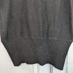 Vintage 80s Cedars Black Sweater Rose Appliqué Angora Silk Blend Size M