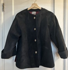 Vintage Navy 1960s Suede Leather Mod Jacket with Turn Lock Coat Spring/Fall S/M