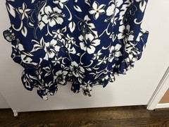 Vintage Hilo Hattie Hawaiian Dress M Blue Hibiscus Floral Made In Hawaii Cotton