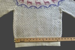1980’s RICKI Fair Isle Sweater with Purple, Pink & Green Pastels on White Vtg Lg