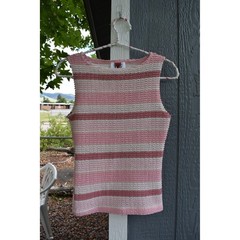 Vintage Venus Pink Striped Knit Tank Top Made in USA Sleeveless Medium
