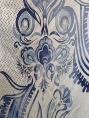 Vintage Emilio Pucci Blue & White Silk Paisley-Style Print Midi Dress (READ)