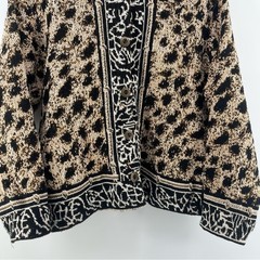 Vintage Sugar Street Leopard Print Tapestry Button Front Jacket OS whimsical