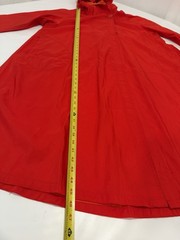 Vtg MycraPac Now Reversible Long Hooded Cape Red/Orange Sz S/M Raincoat Wind