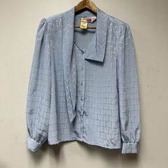 Jonquil By Judy Bond Womens 10 Button Up Top Long Sleeve Shirt Tie Neck NOS