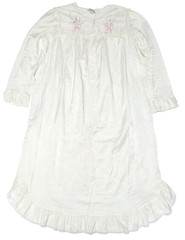VTG Character Cuddleskin Nightgown Womens Large Beige Floral Embroidered Lace