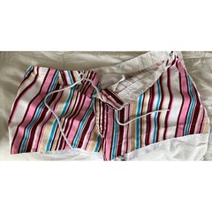 Vintage 1970’s Girl Star Striped Shorts Front White Tie Made In Brazil Size 3 Pi