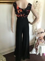 60’s Vintage Black Psychedelic Orange Yellow Block Mod Sleeveless Top