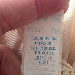 Vintage Sears Full Length Slip Dress Size 34 Nude/Beige Nylon Antron III