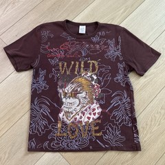 Rare VTG Y2K Ed Hardy Christian Audigier Wild Love Rhinestone Gorilla Shirt Sz L