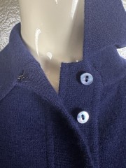Vintage 1960s Ladies JAEGER Blue Lambswool Great Britain Blue Cardigan Sweater L