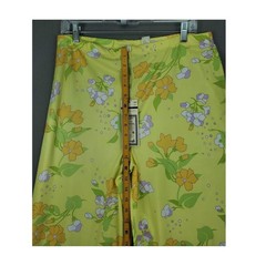 Dalton Wide Leg Pants Womens 14 Yellow Floral Retro 70s Polyester NEW