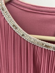 Vintage Pink Dress W/ Sequins Cocktail Evening Party Polyester Size 12