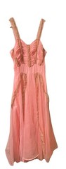 Pink Vintage Chiffon nightgown made With Semi Sheer Intricate lace 1940/1950’s