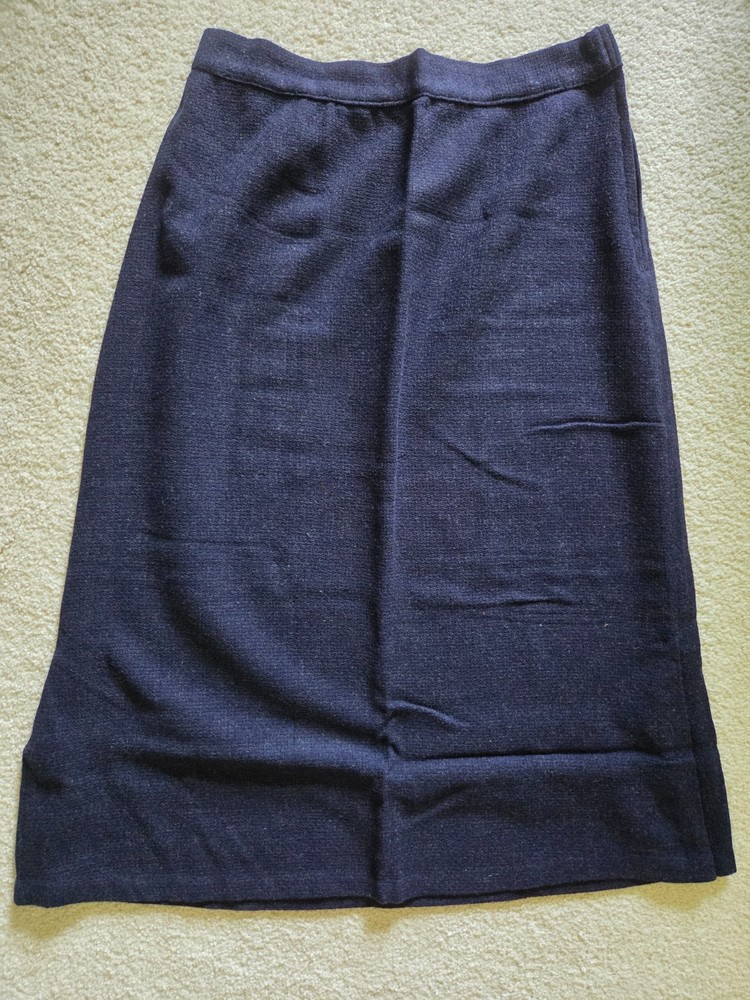 Vintage Woman’s Skirt 100% Wool Home Sewn 1960’s Navy Blue