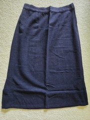 Vintage Woman’s Skirt 100% Wool Home Sewn 1960’s Navy Blue