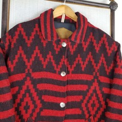 VTG WOOLRICH USA Size Large Womens Wool Aztec Southwest Chore Barn Jacket Coat