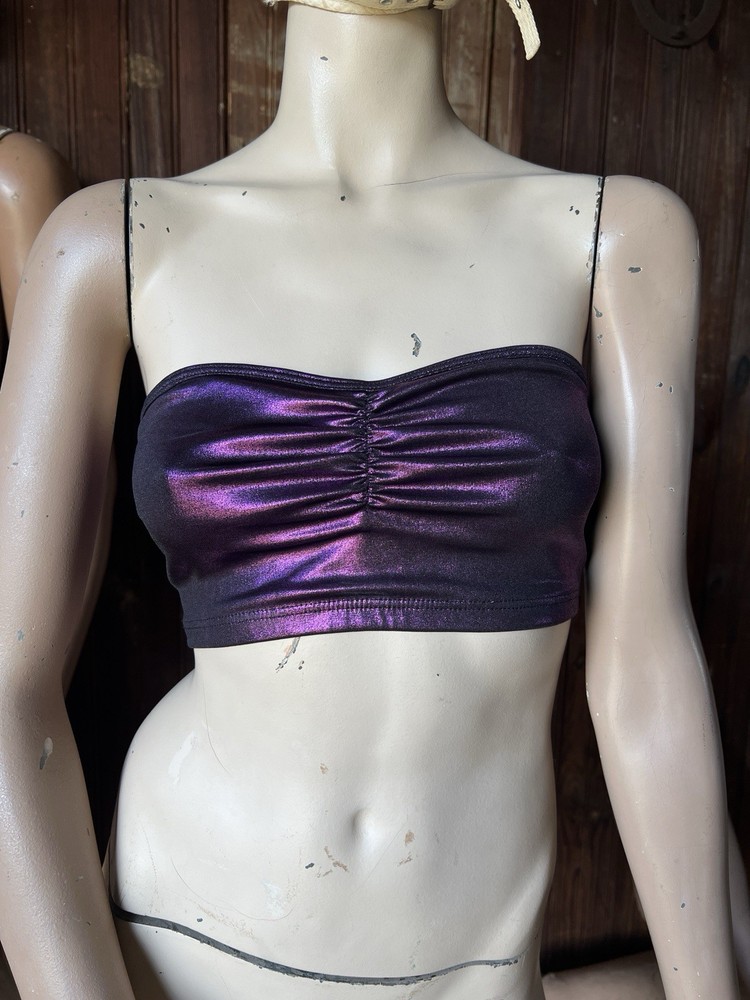 Vintage Wet Seal Tube Top Bandeau Metallic Indie Sleaze Emo Scene Rave y2k 2010s