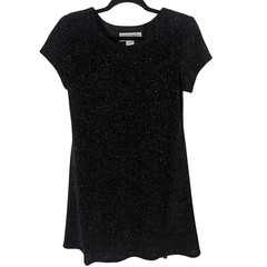 Jessica Howard Dress Size 6 Vintage 90s Glitter Sparkle Black Mini Dress