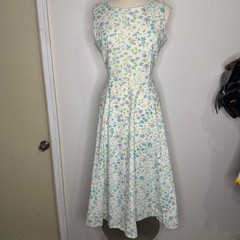 VTG 90s Victoria Holley Cottagecore Floral Fit & Flare Cotton Midi Dress 12