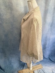 Vtg Y2K Sheer Zebra Burnout Shirt Blouse Beige Tan Tunic Plus Size 2X Unbranded