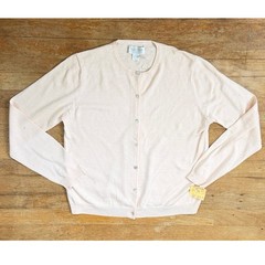 Vintage Knit Silk Cardigan Sweater Size Medium/Large 90s Light Pink Button Down