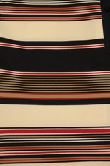 VTG Women’s 60s Black Cream & Red Striped Drop Waist Midi Dress Sz M 1960s
