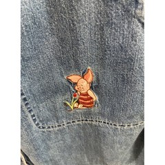 Vintage Disney Store Denim Jumper Dress XL Winnie the Pooh Piglet Embroidered
