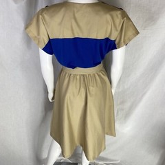 Vintage “Toni Todd” 60s 70s MOD color block knee length dress size 8 blue khaki