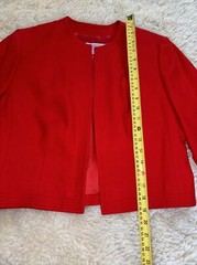 Vtg Pendleton Women Jacket Sz 10P Virgin Wool Red Cropped Blazer USA Open Front