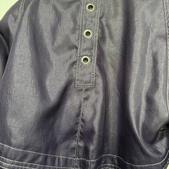 Luba Paris Vintage Purple Trench Coat Contrast Stitch Grommet Belted Size 11/12