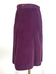 Vintage 1970’s-1980’s deep purple cotton corduroy skirt from ALEXANDER’S size 16