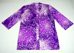 Vintage Pool Cover Shirt DeWeese Design 60s Gorgeous Purple White Sheen Made USA